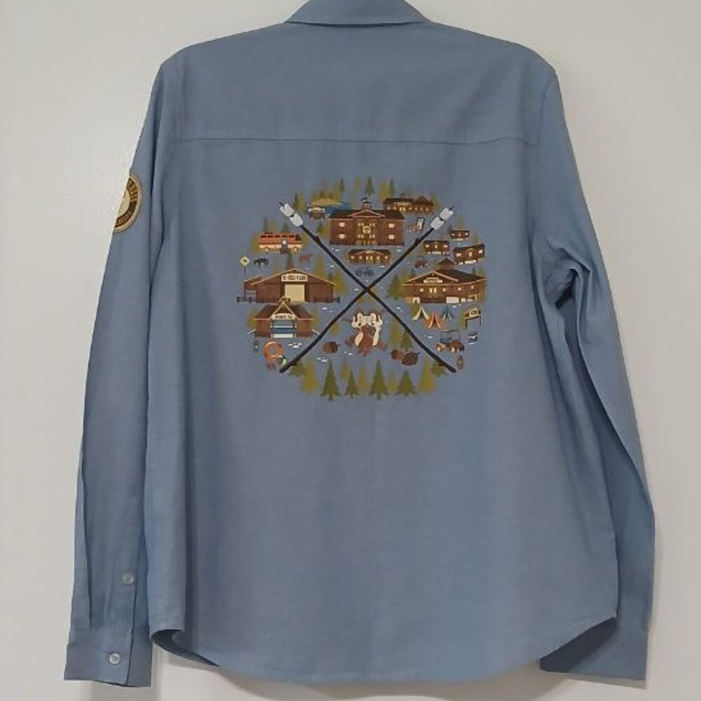 Disney Fort Wilderness 50th Anniversary Chambray Shirt, 100% Cotton, Unisex - Picture 2 of 12